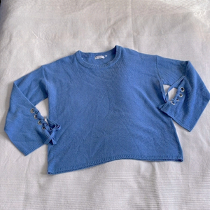 𝅺brave Soul London Periwinkle Blue Lace-up Sleeve Oversized Sweater Size Medium